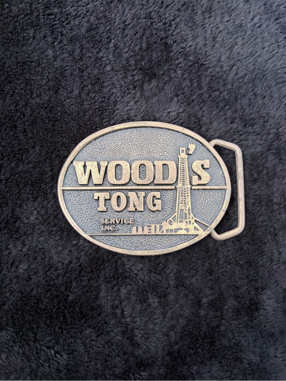 Vintage Wood's Service Inc. Oilfield Belt Buckle